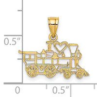 14k I LOVE TRAINS Charm-K2813