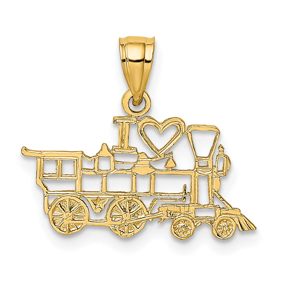 14k I LOVE TRAINS Charm-K2813
