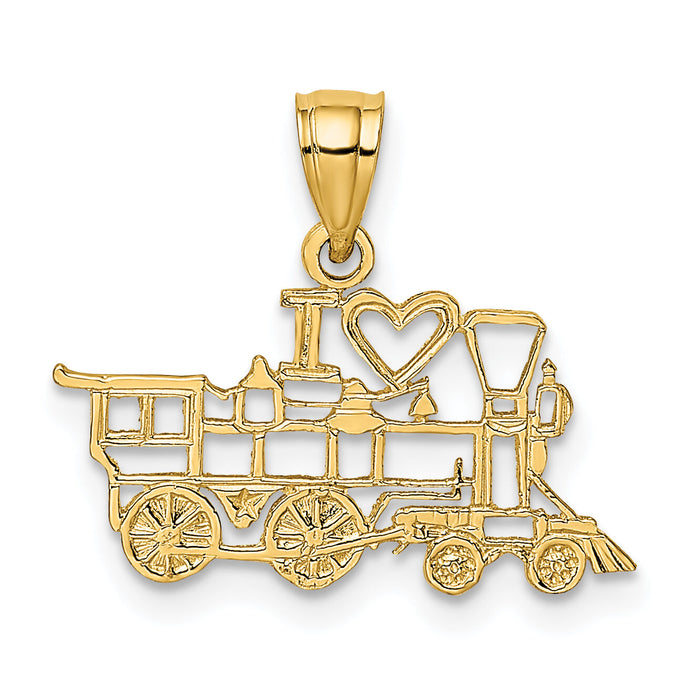 14k I LOVE TRAINS Charm-K2813