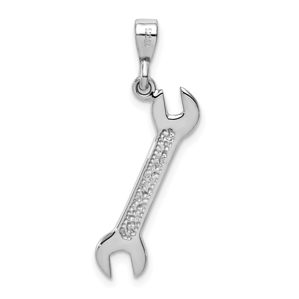 14k White Gold 3D Wrench Pendant-K2814