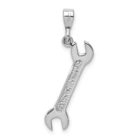 14k White Gold 3D Wrench Pendant-K2814