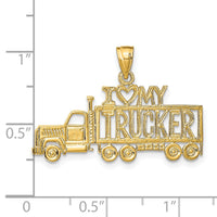 14k I LOVE MY TRUCKER Truck Pendant-K2819