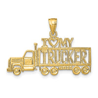 14k I LOVE MY TRUCKER Truck Pendant-K2819