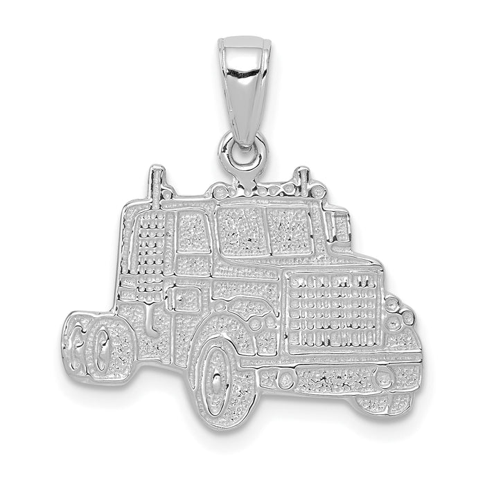 14K White Gold Truck Cab Pendant-K2821W