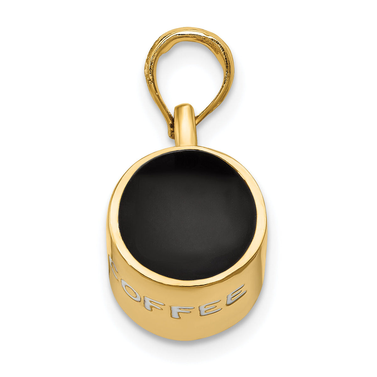 14K 3D Enameled Coffee Cup Pendant-K2826
