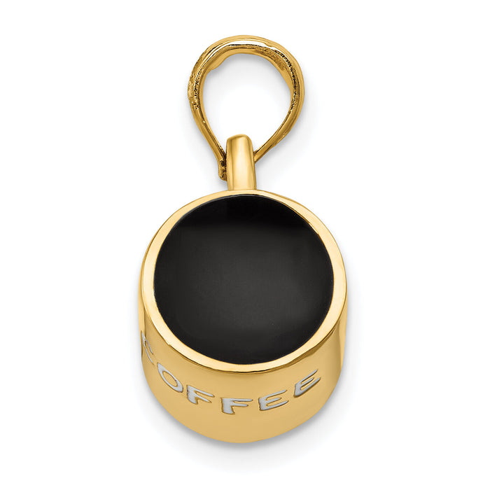 14K 3D Enameled Coffee Cup Pendant-K2826