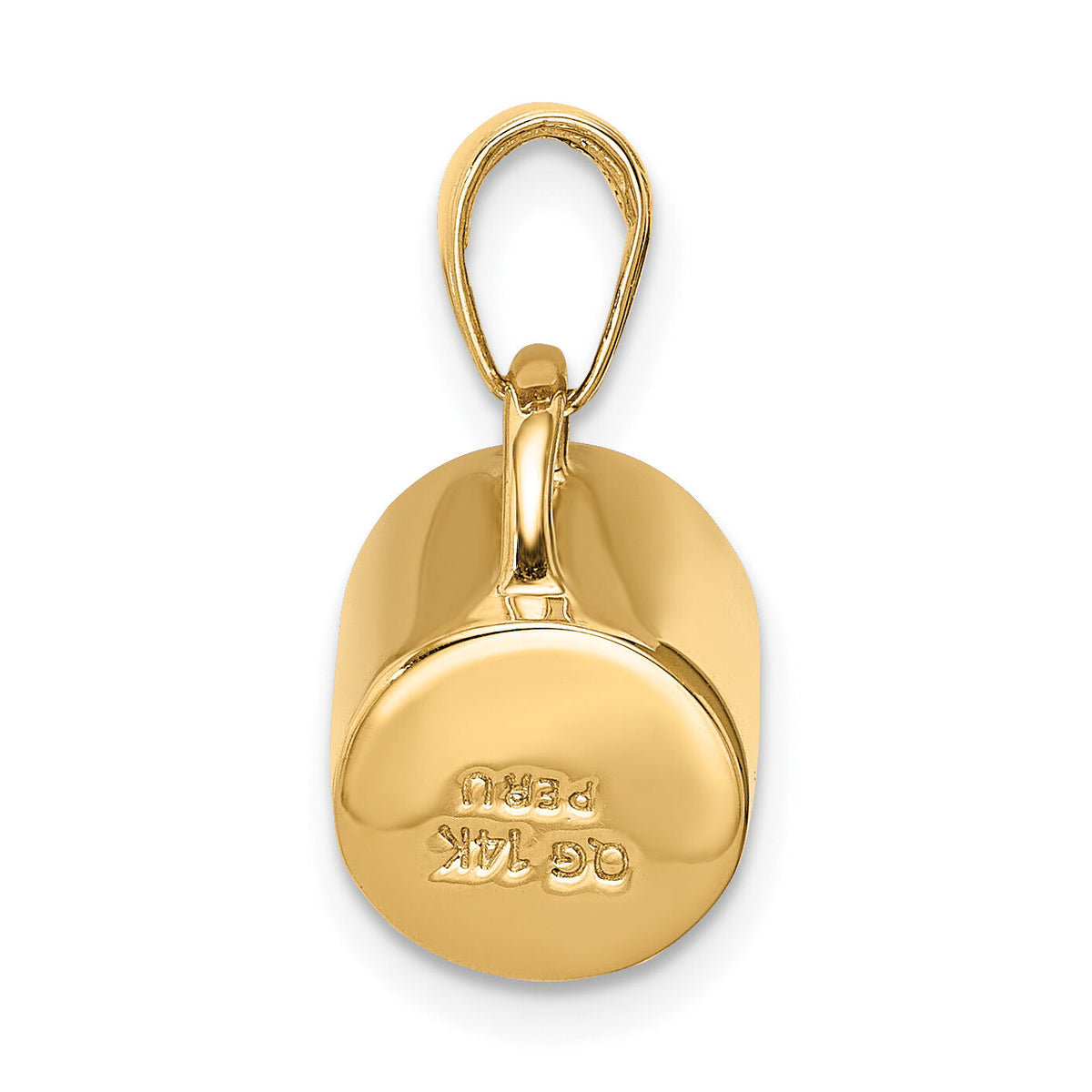 14K 3D Enameled Coffee Cup Pendant-K2826