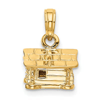 14k 3-D Log Cabin Pendant-K2830