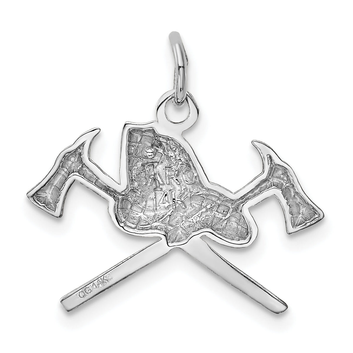 14k White Gold Fire Department Charm-K2831