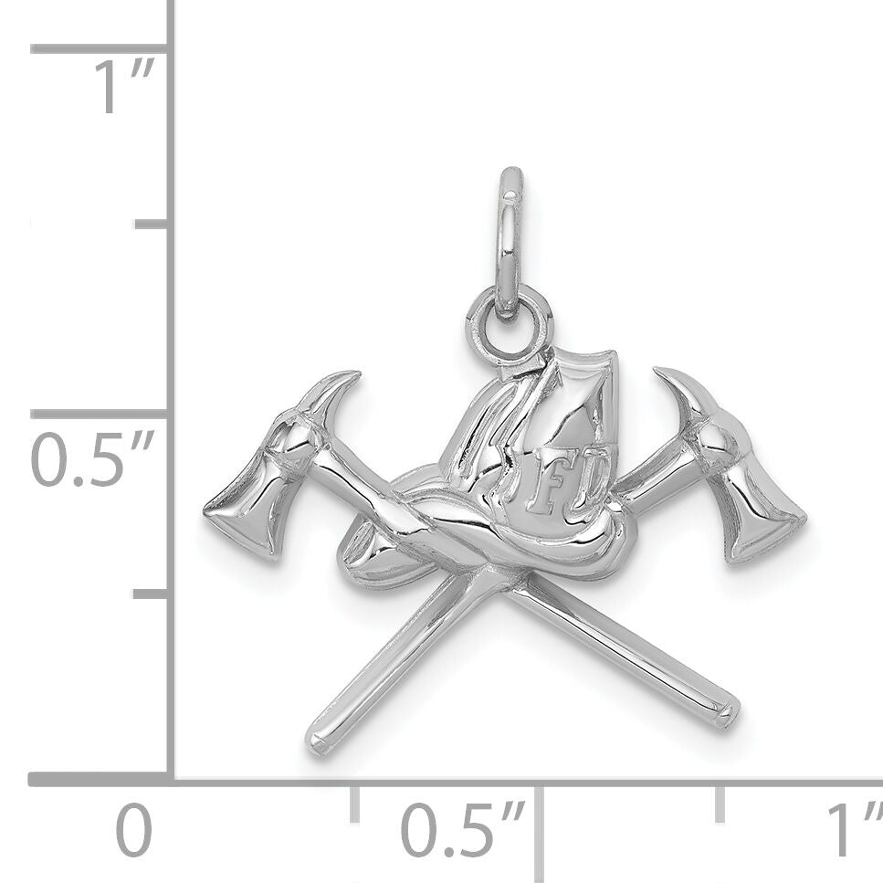 14k White Gold Fire Department Charm-K2831