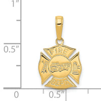 14k FIRE DEPT Shield Pendant-K2841