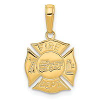 14k FIRE DEPT Shield Pendant-K2841