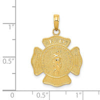 14k Fire Department FD St. Florian Badge Pendant-K2842