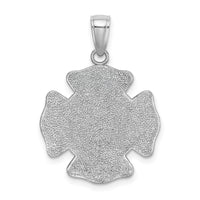 14k White Gold Fire Department FD St. Florian Badge Pendant-K2842W