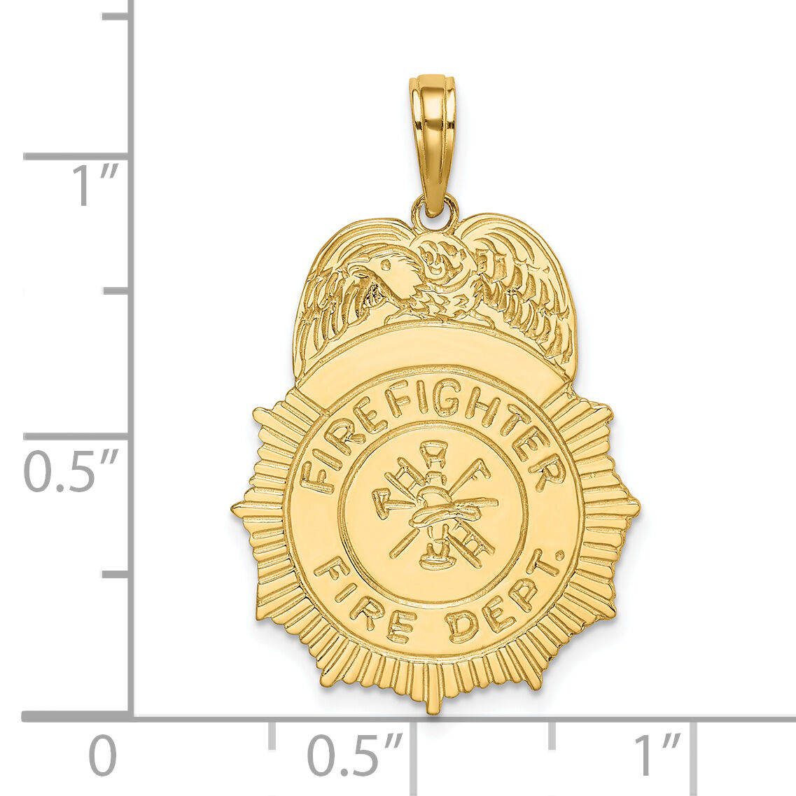 14k FIREFIGHTER FIRE DEPT. Badge Charm-K2843