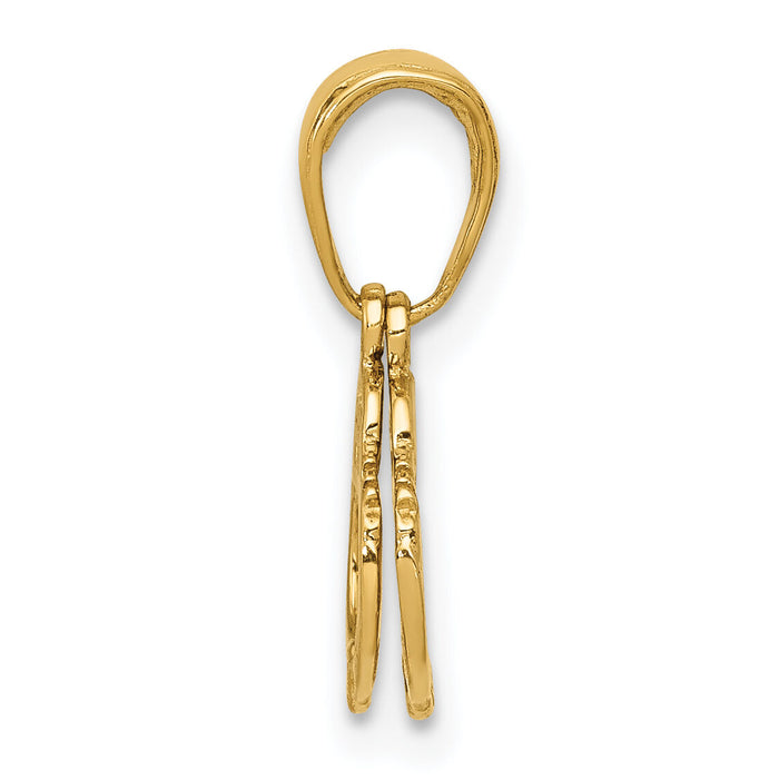 14k 2-Piece Handcuffs Pendant-K2848