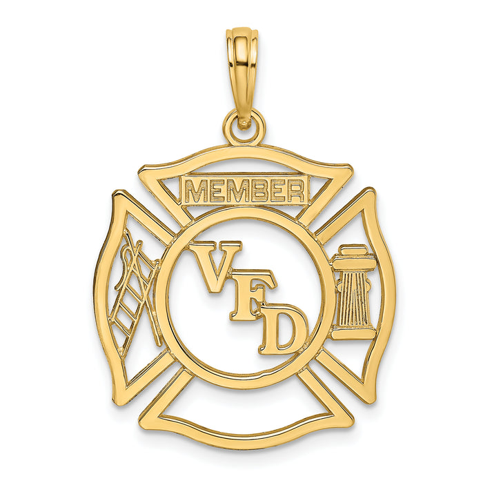 14k VFD Member Shield Charm-K2849