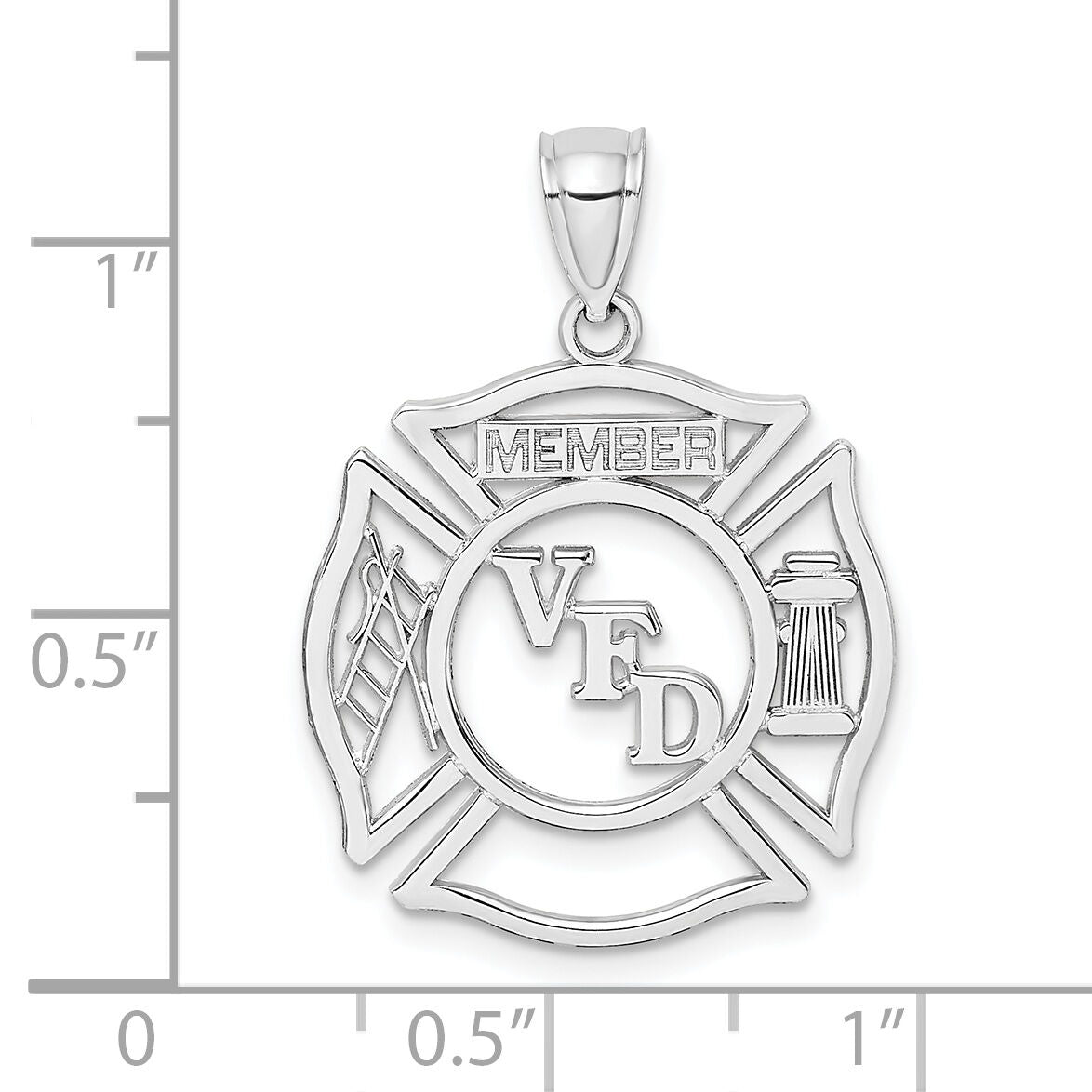 14k White Gold VFD Member Shield Charm-K2849W