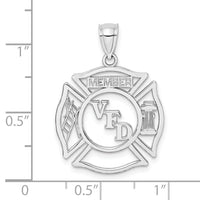 14k White Gold VFD Member Shield Charm-K2849W
