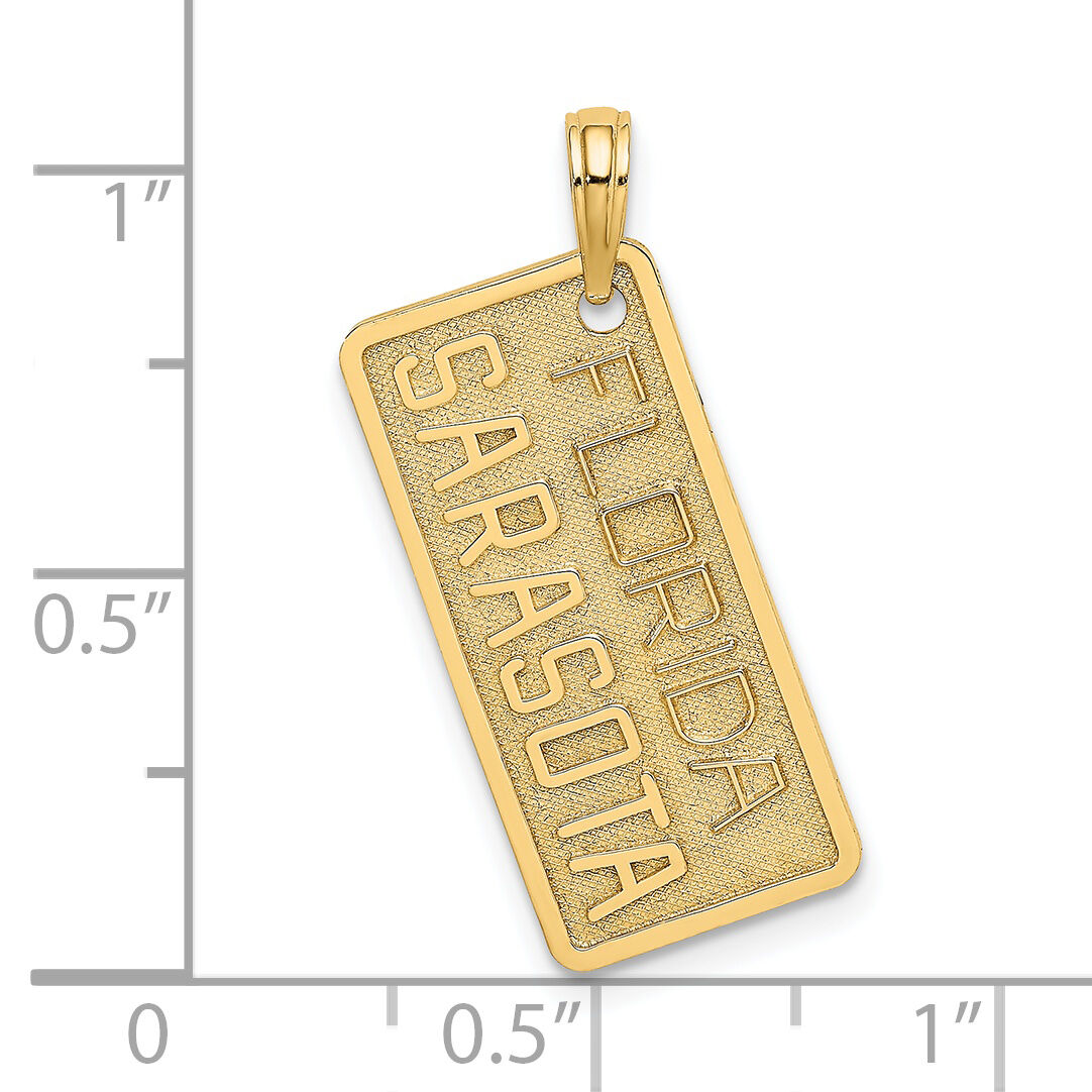 14k FLORIDA SARASOTA License Plate Charm-K2884