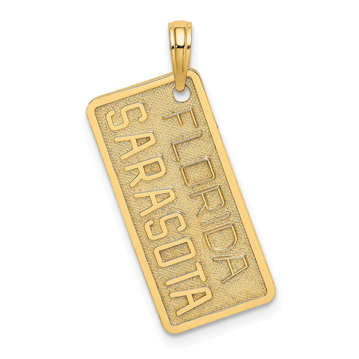 14k FLORIDA SARASOTA License Plate Charm-K2884