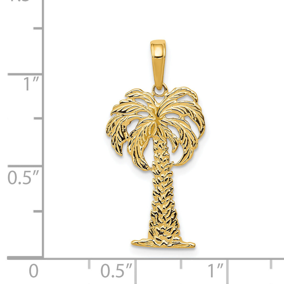 14k Palm Tree Pendant-K2887