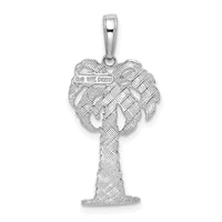 14K White Gold Palm Tree Pendant-K2887W