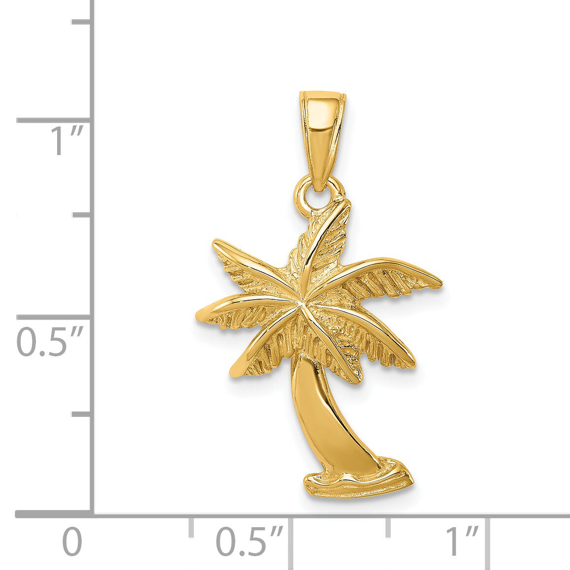 14k Palm Tree Pendant-K2892