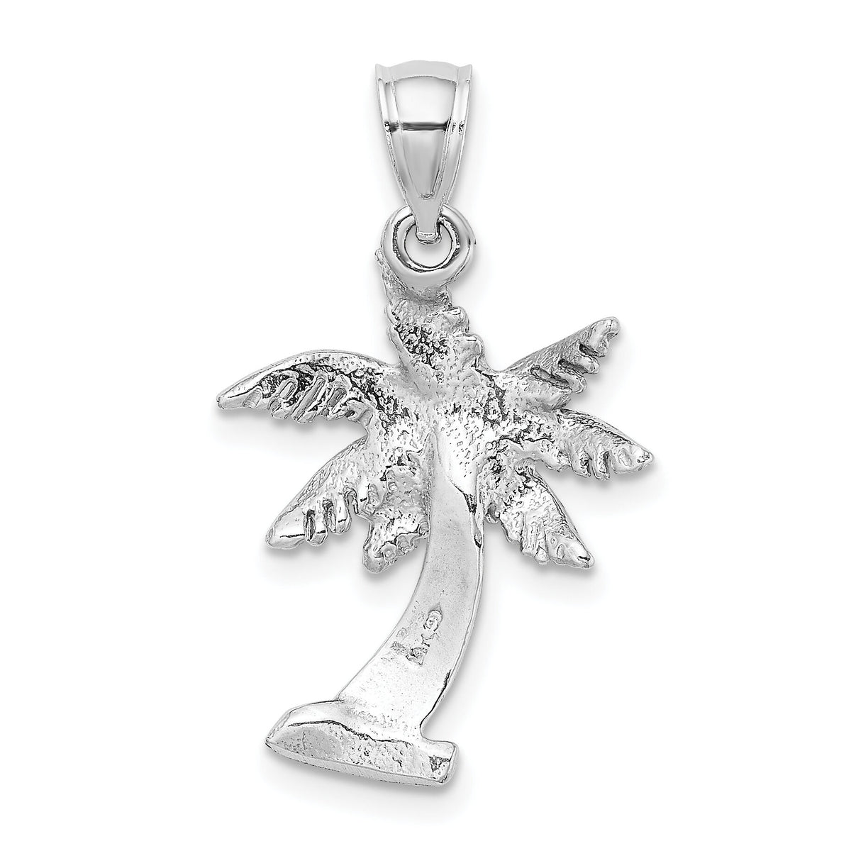 14k White Gold Palm Tree Pendant-K2892W