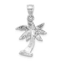14k White Gold Palm Tree Pendant-K2892W
