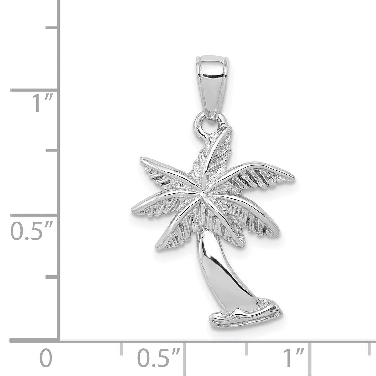 14k White Gold Palm Tree Pendant-K2892W