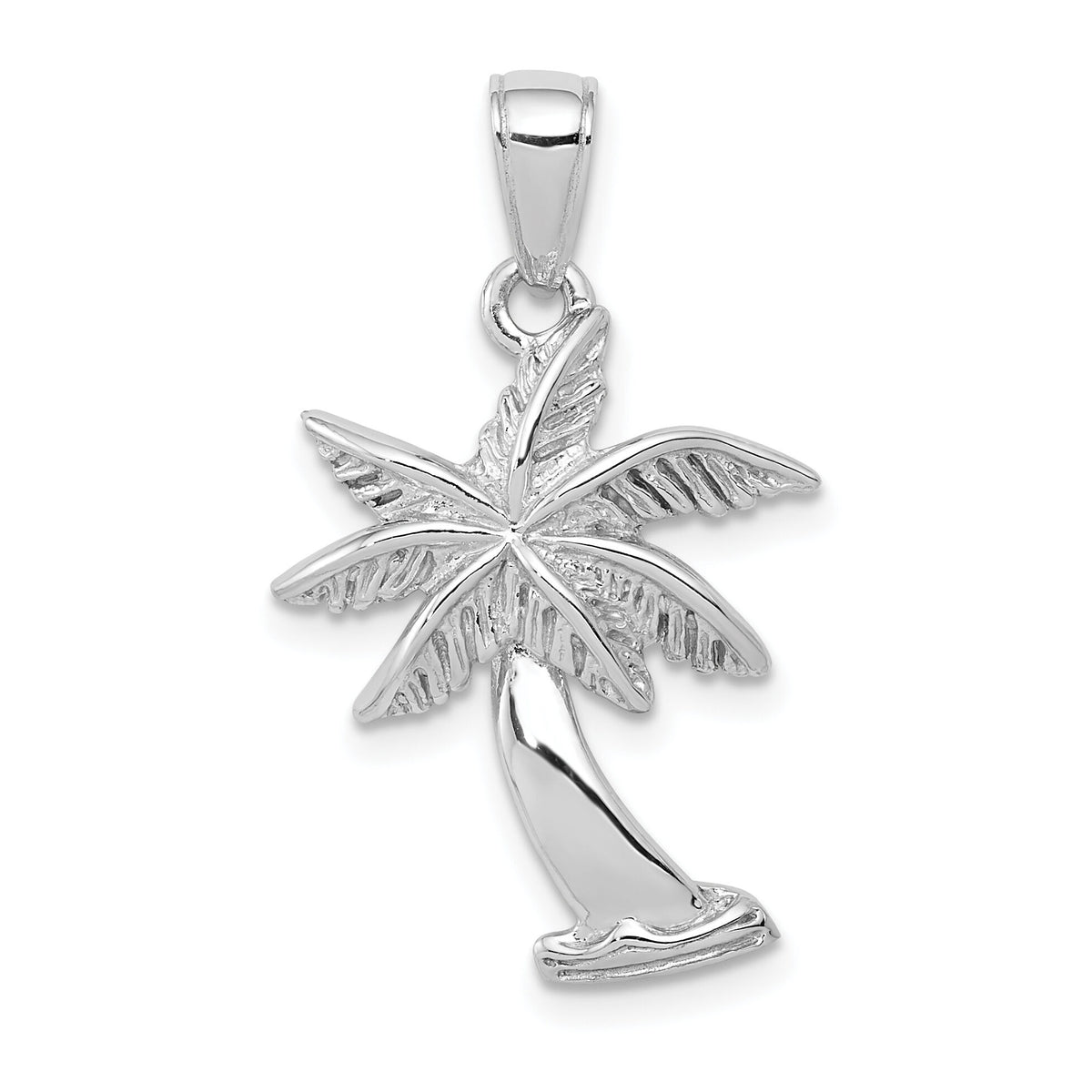 14k White Gold Palm Tree Pendant-K2892W