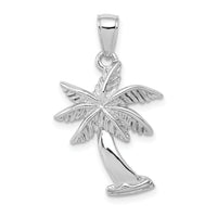14k White Gold Palm Tree Pendant-K2892W