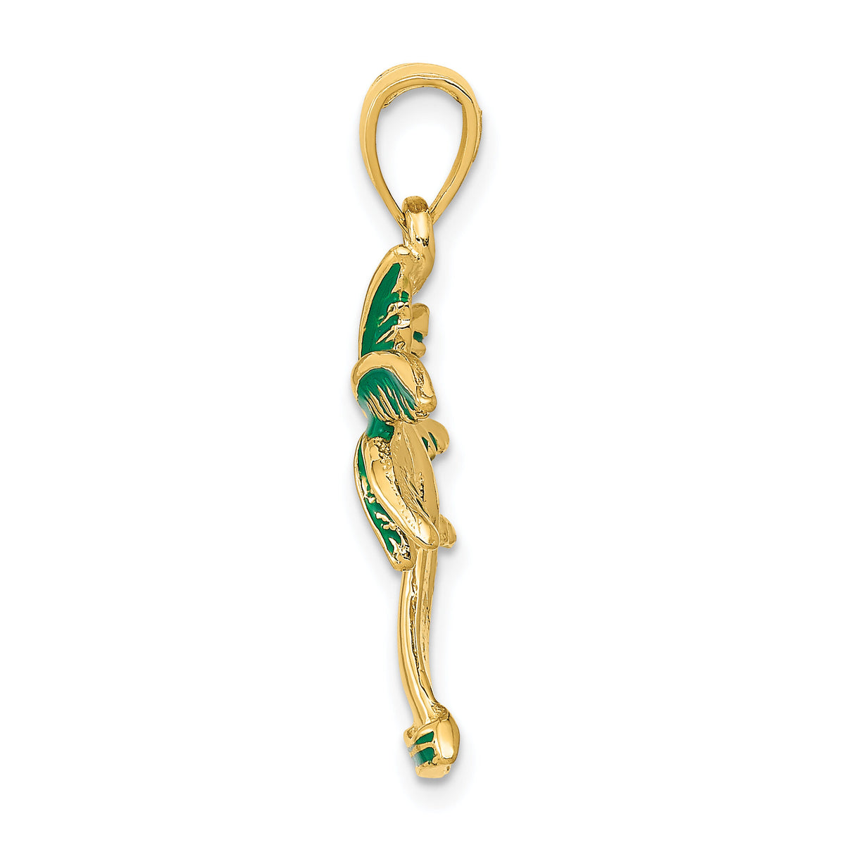14k Enameled Palm Tree Pendant-K2893