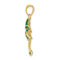 14k Enameled Palm Tree Pendant-K2893