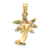 14k Enameled Palm Tree Pendant-K2893