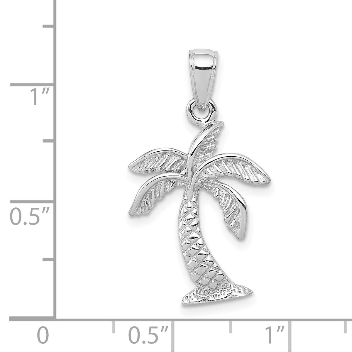 14K White Gold Palm Tree Pendant-K2894W