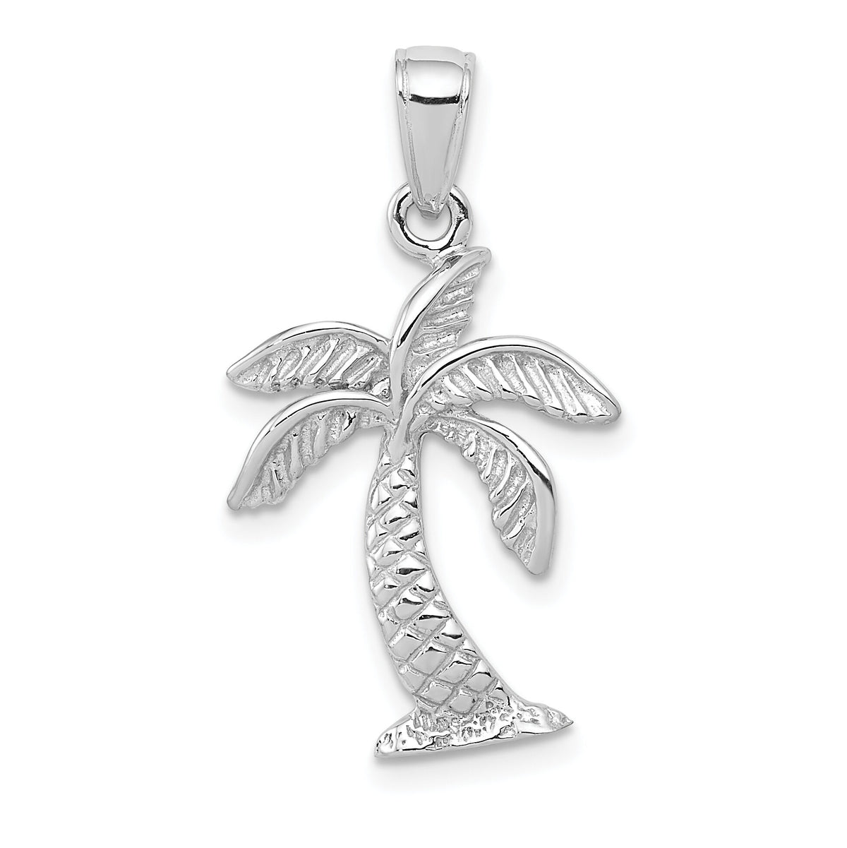 14K White Gold Palm Tree Pendant-K2894W