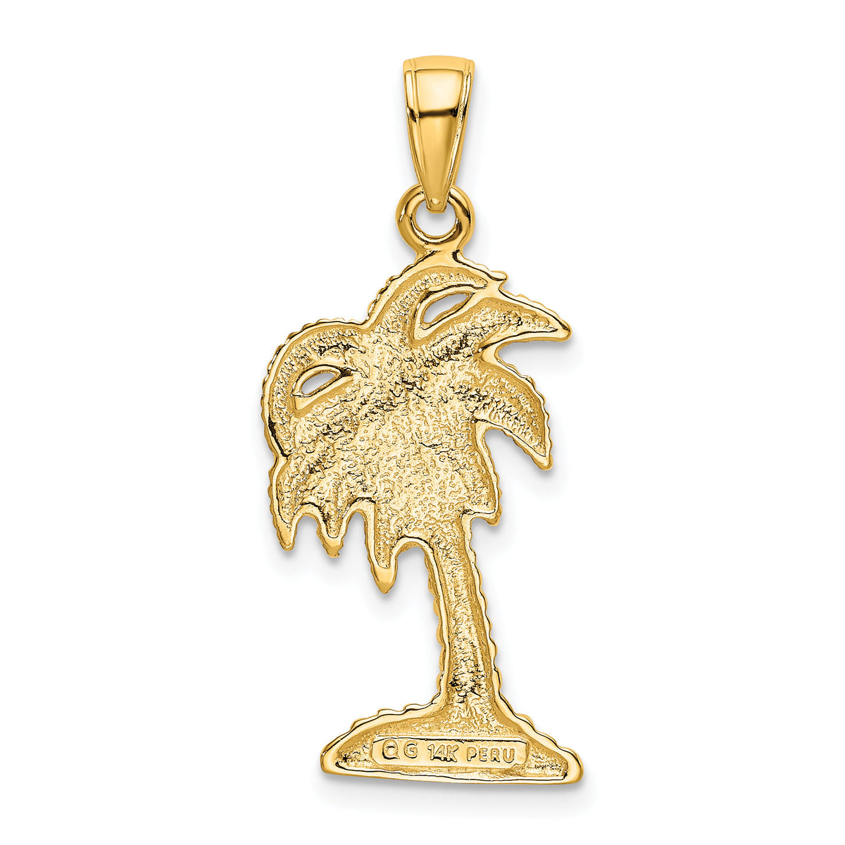 14k Palm Tree Pendant-K2895