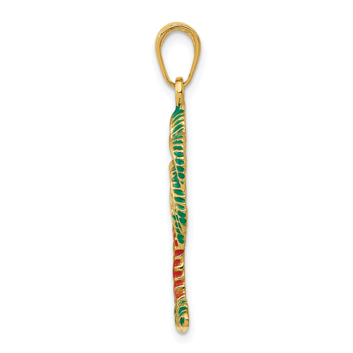 14k Enameled Palm Tree Pendant-K2897