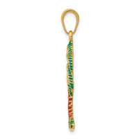 14k Enameled Palm Tree Pendant-K2897