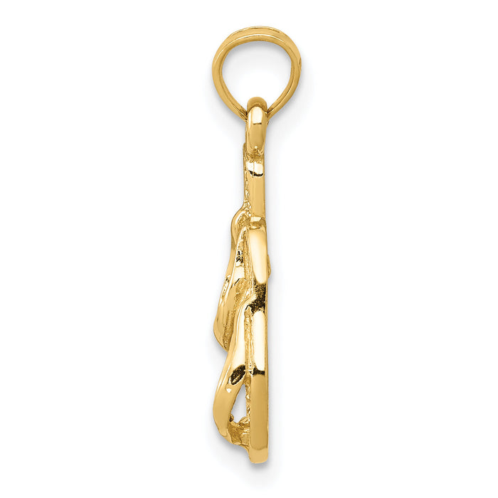14k  3D Flip Flops Pendant-K2905
