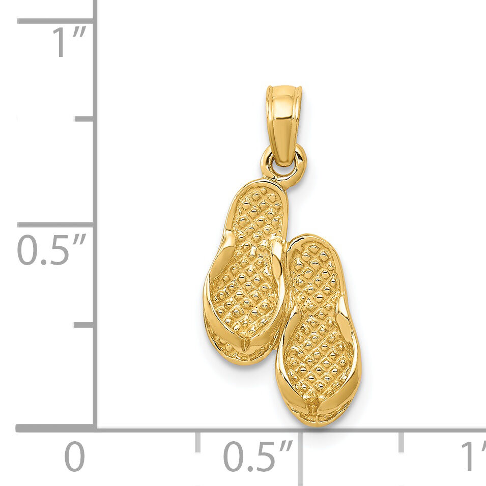 14k  3D Flip Flops Pendant-K2905