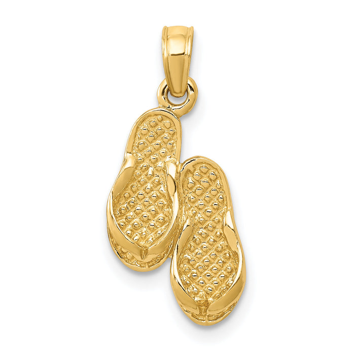 14k  3D Flip Flops Pendant-K2905