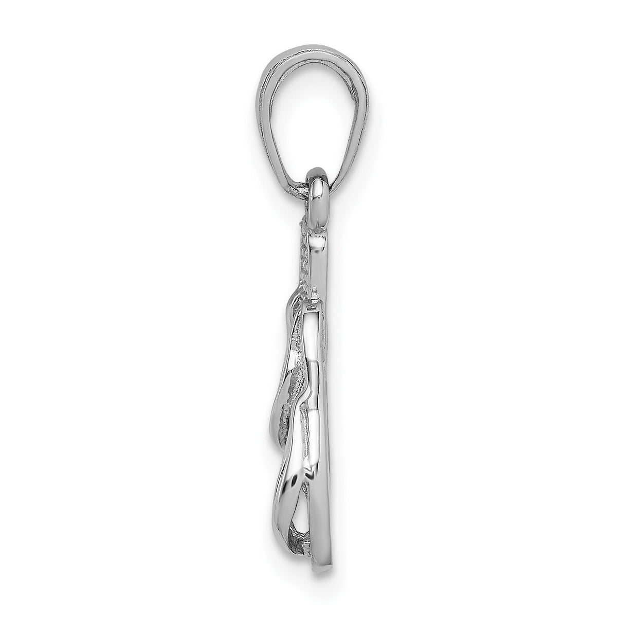 14k  3D White Gold Flip Flops Pendant-K2905W