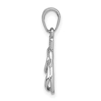 14k  3D White Gold Flip Flops Pendant-K2905W