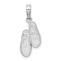 14k  3D White Gold Flip Flops Pendant-K2905W