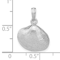 14K White Gold Medium Clam Shell Pendant-K2917W
