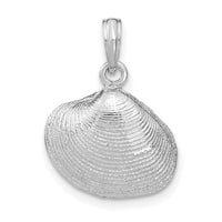 14K White Gold Medium Clam Shell Pendant-K2917W