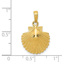 14k Scallop Shell Pendant-K2918